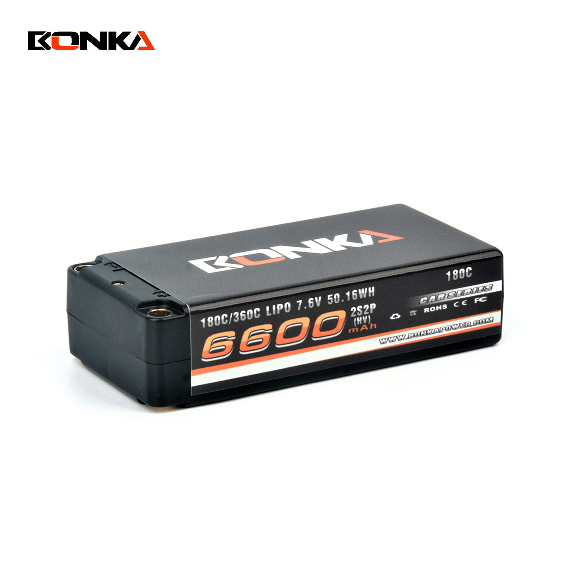 BONKA 6600mAh 180C 2S 7.6V HV Shorty Pack for RC Car